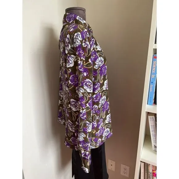 💜 Vintage Floral Paisley Blouse - Picture 6 of 10